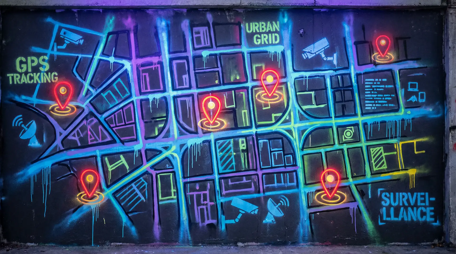 av天天看 狗仔追踪地图 - 城市涂鸦风格